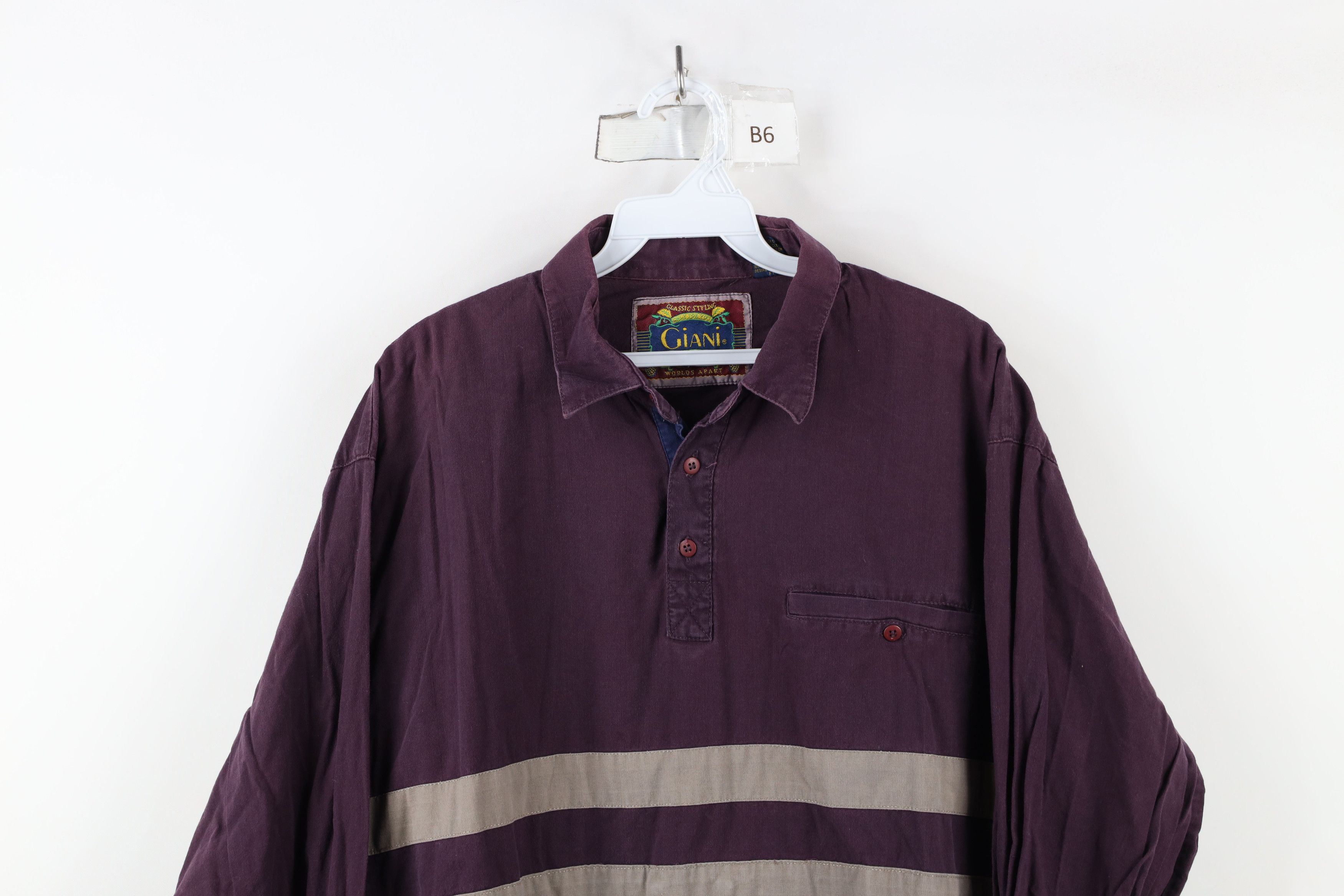 Vintage Vintage 90s Streetwear Boxy Fit Striped Pullover Polo Shirt Size US XL / EU 56 / 4 - 2 Thumbnail