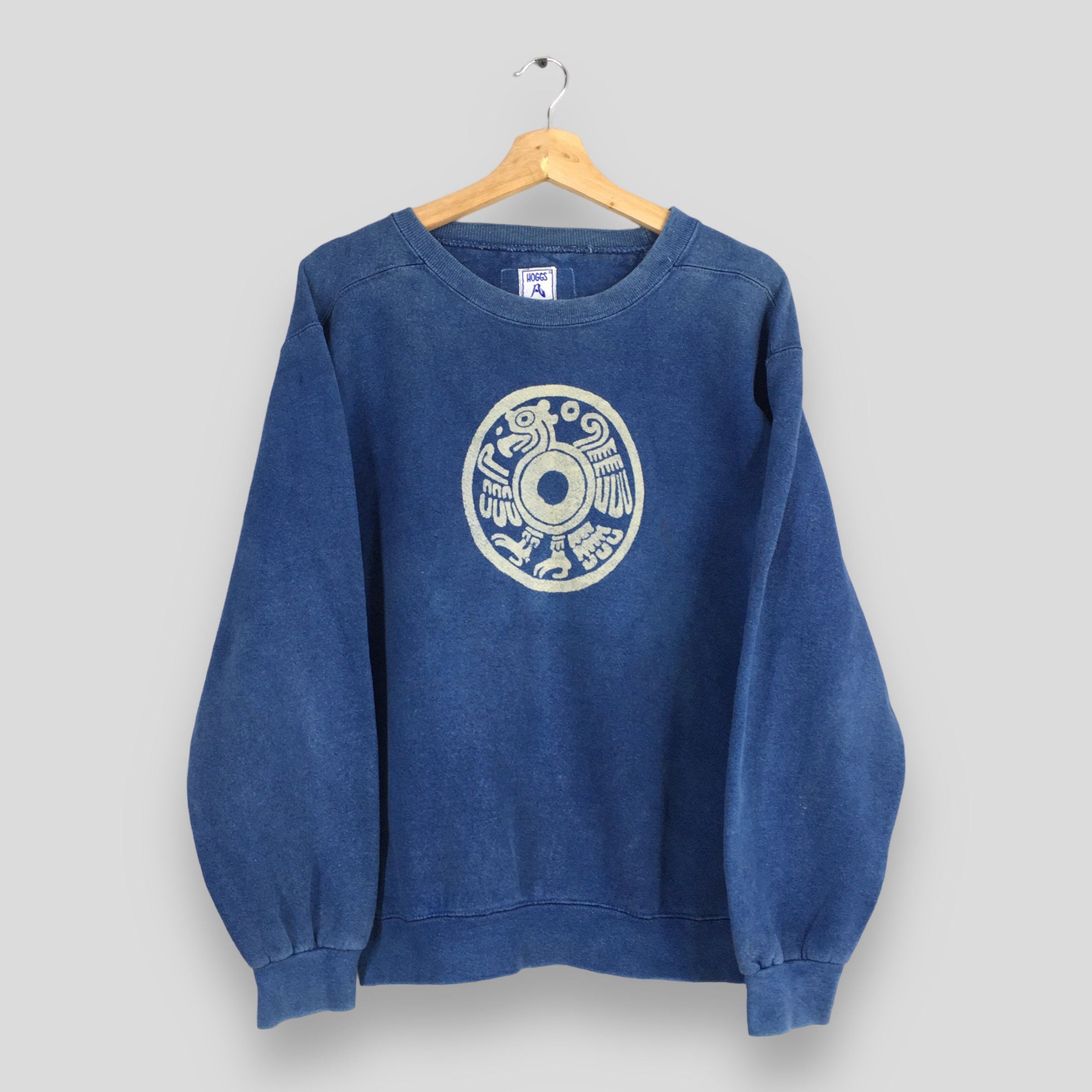 image of Hoggs Of Fife x Indigo Nepenthes Hoggs Japan Plain Indigo Blue Sweatshirt Small, Men's