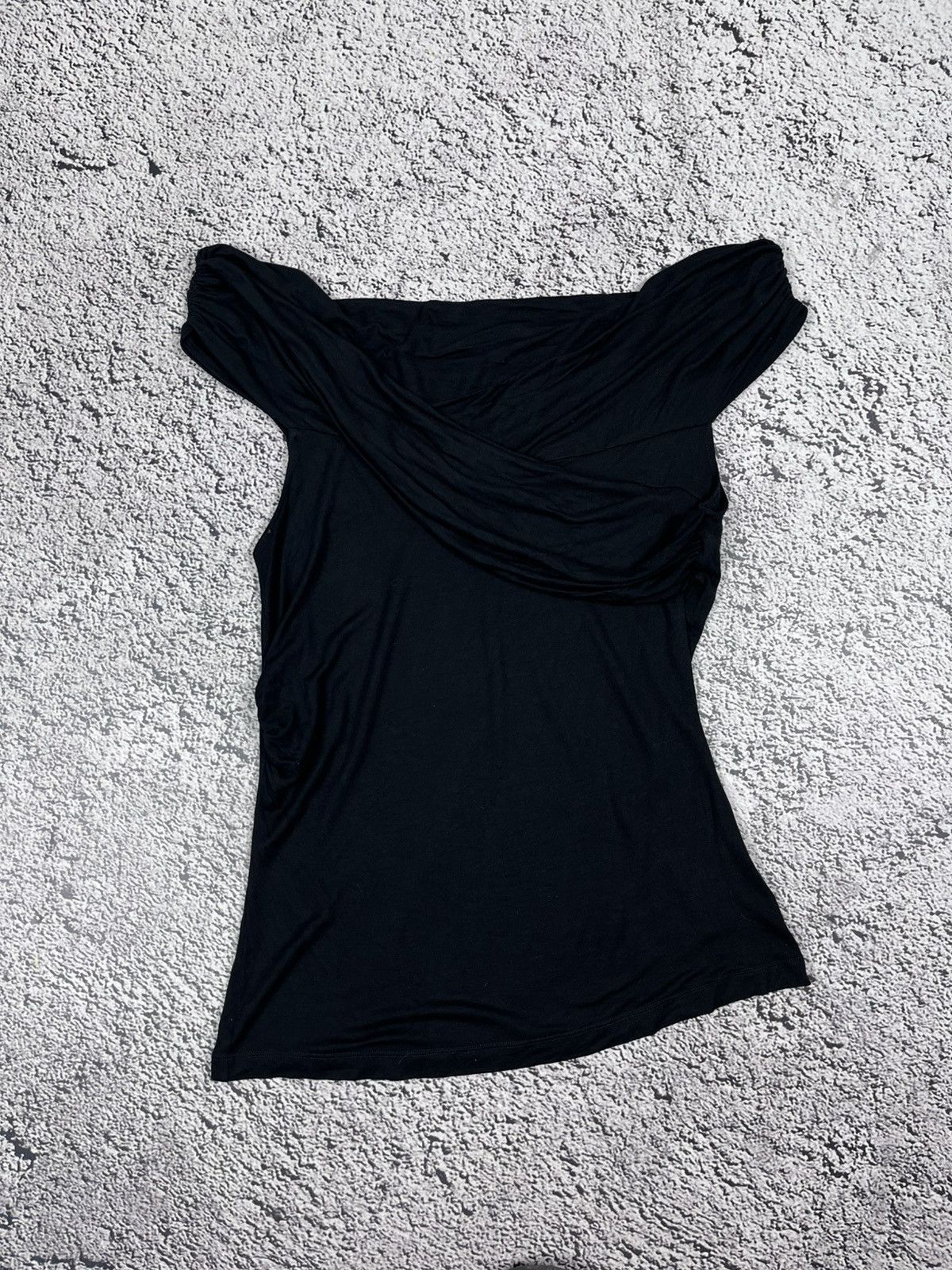 Versus Versace Vintage Y2K Gothic Versus Versace Draped Cross Neck Top Size L / US 10 / IT 46 - 1 Thumbnail