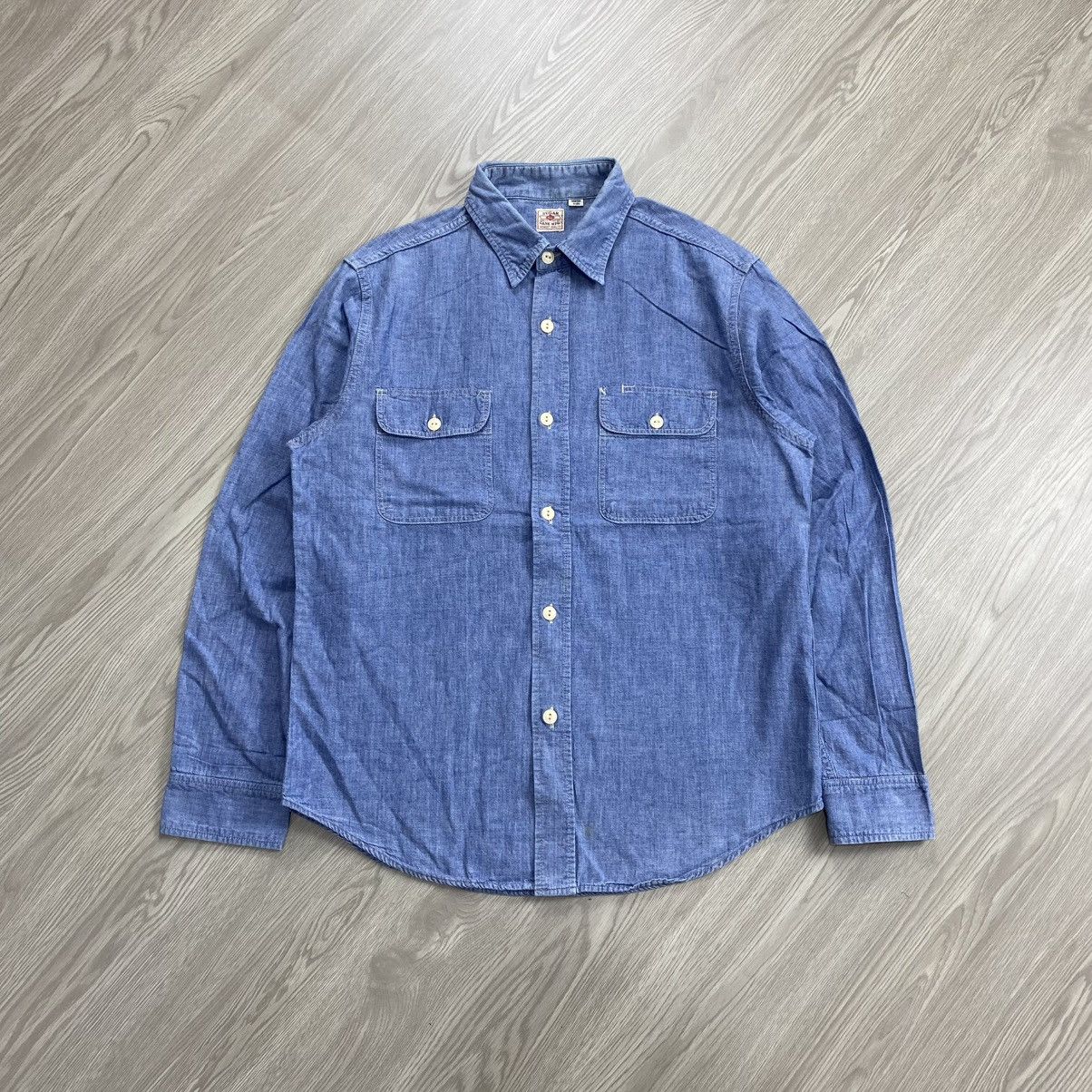 Orslow Vintage Sugar Cane Japan Chambray Denim Work Shirt Size US M / EU 48-50 / 2 - 1 Thumbnail
