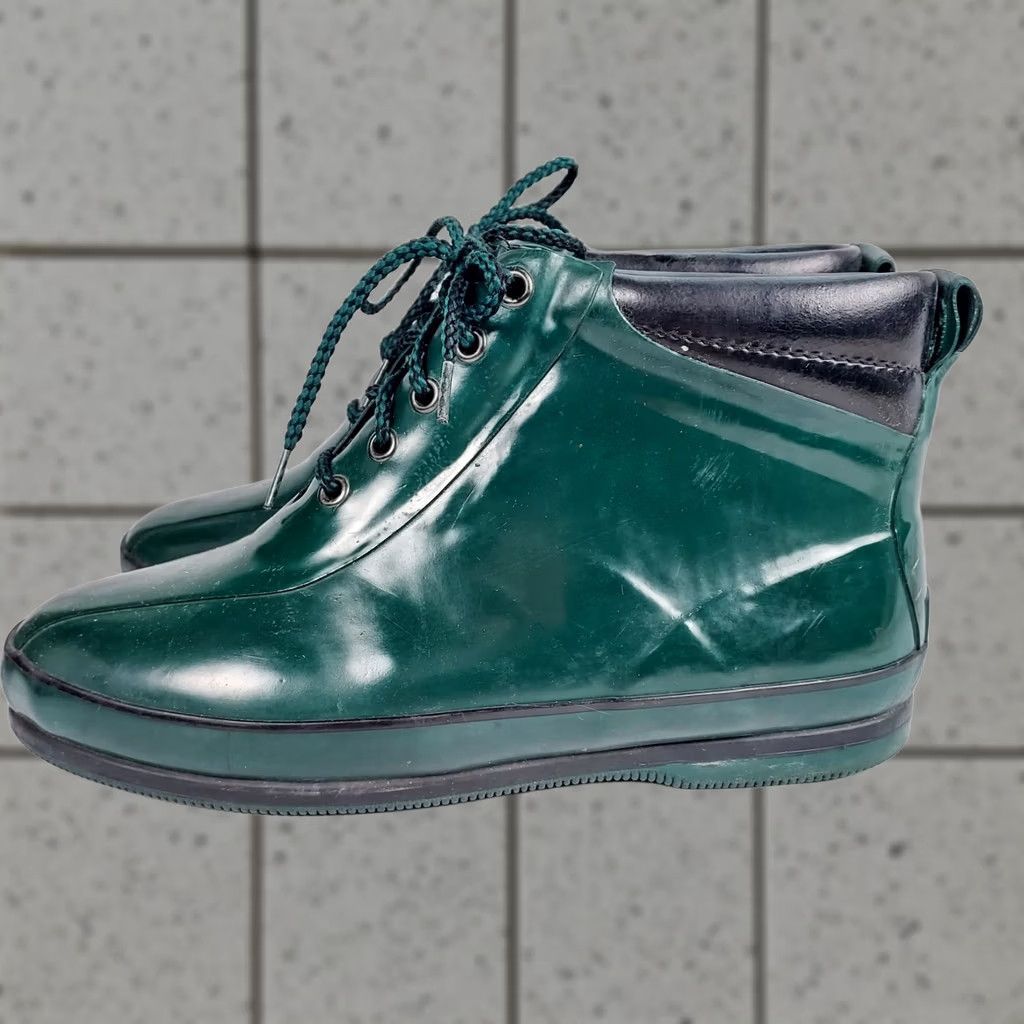 Eddie Bauer Eddie Bauer Mens 9 Green Rubber Rain Boots Lace Up Waterproof Winter M Width Outdoor Boots Size US 9 / EU 42 - 1 Thumbnail