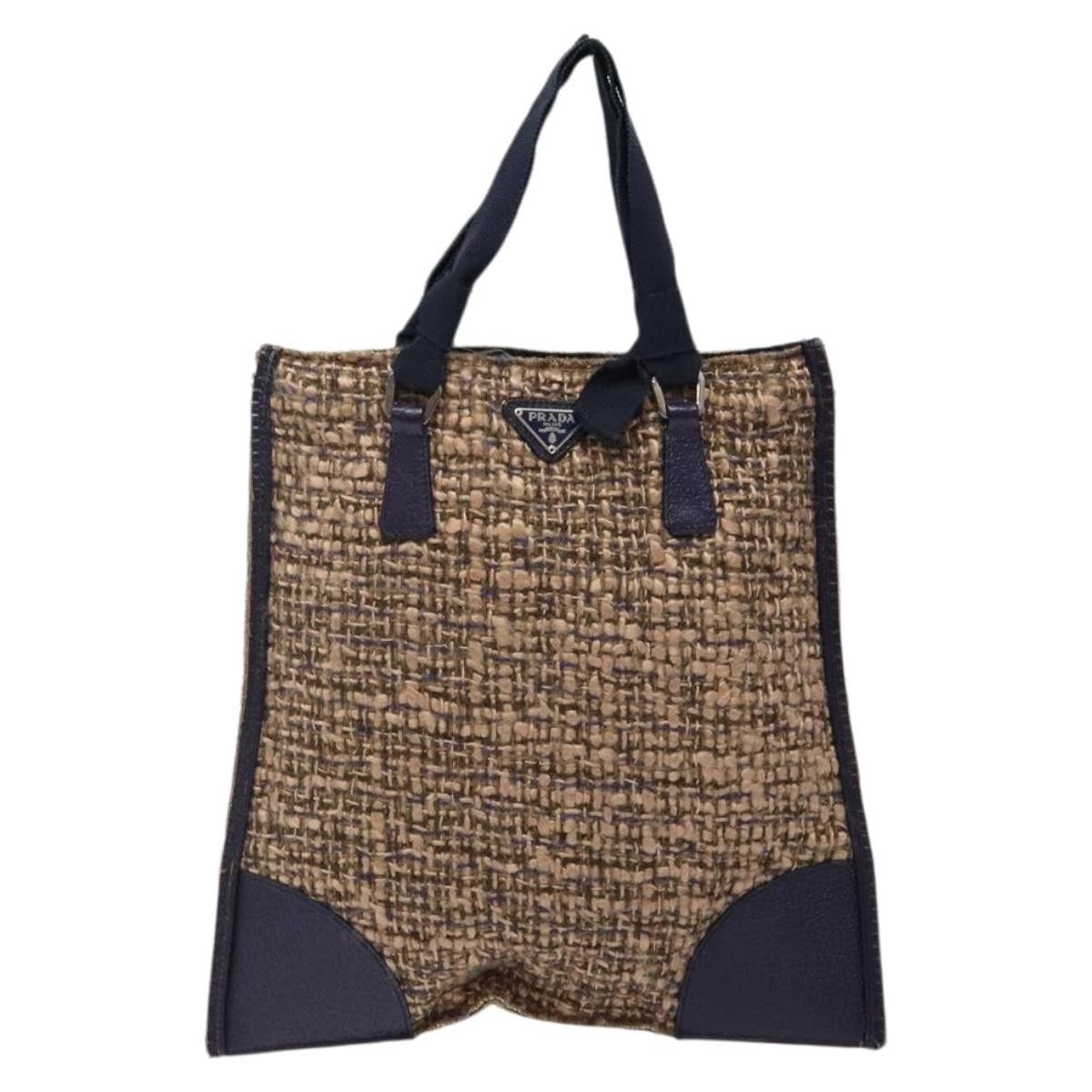 Prada PRADA Hand Bag Tweed Beige Silver Size ONE SIZE - 2 Thumbnail