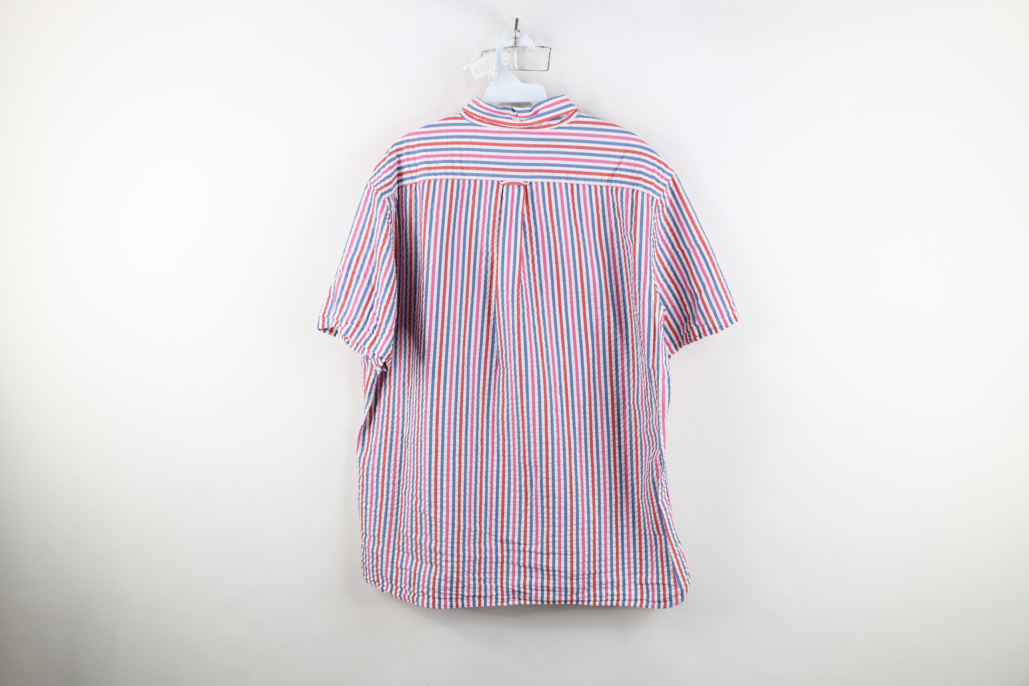 Lands' End Vintage Lands End Seer Sucker Short Sleeve Button Down Shirt Size US L / EU 52-54 / 3 - 10 Thumbnail