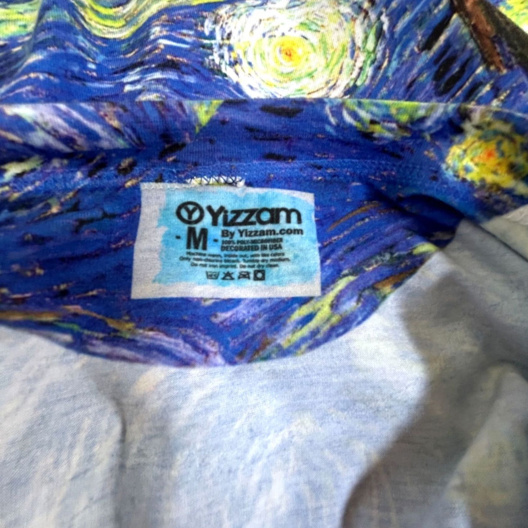 Vintage Yizzam Vincent Van Gogh The Starry Night T-Shirt Mens Medium Blue Short Sleeve Size US M / EU 48-50 / 2 - 3 Thumbnail