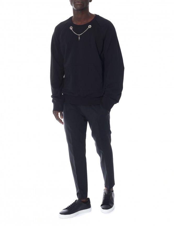 Neil Barrett Neil Barrett Black Thunderbolt Chain Sweatshirt Size US L / EU 52-54 / 3 - 7 Thumbnail