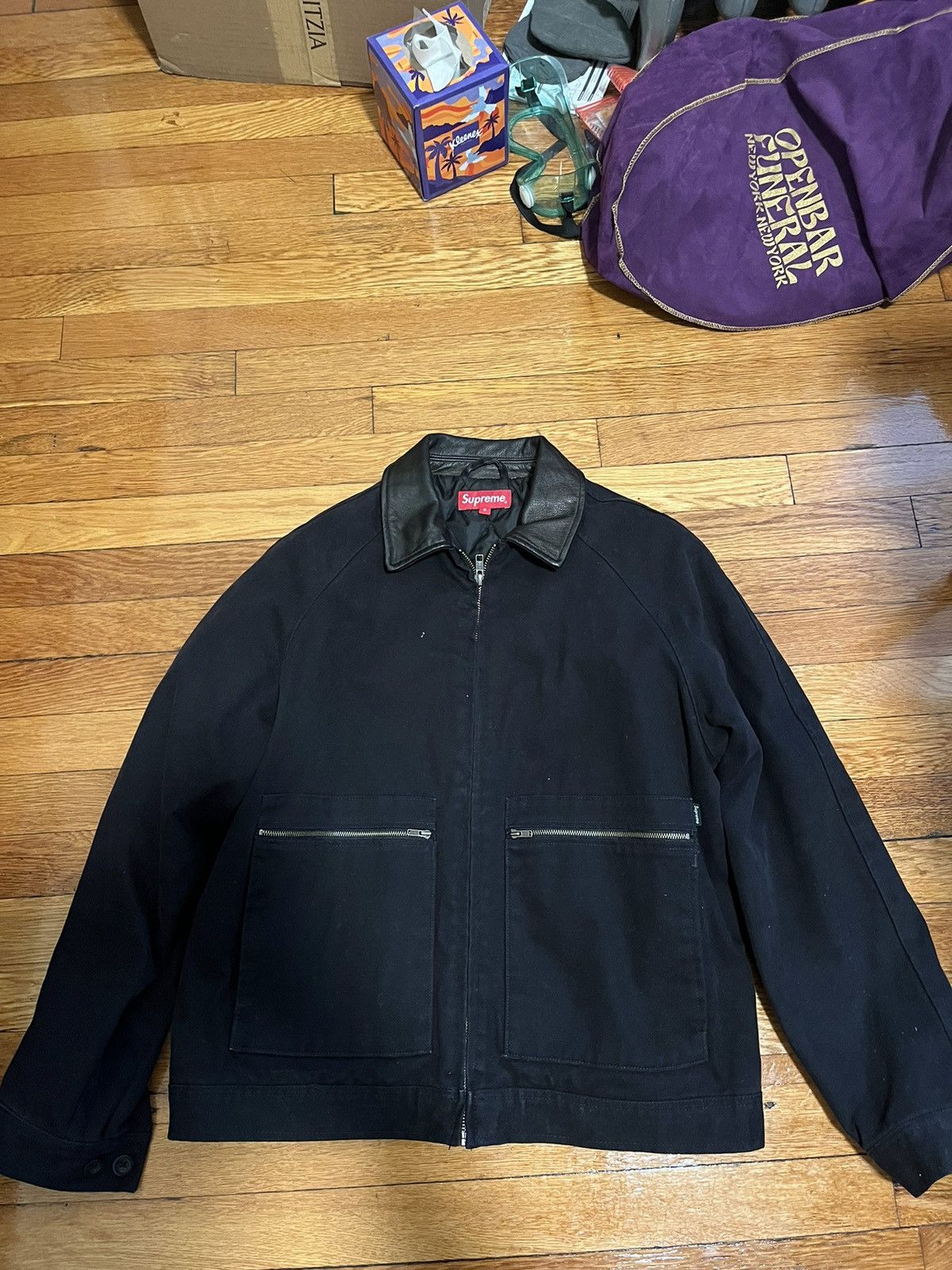 Supreme Supreme FW 20 Leather Collar work jacket | Grailed