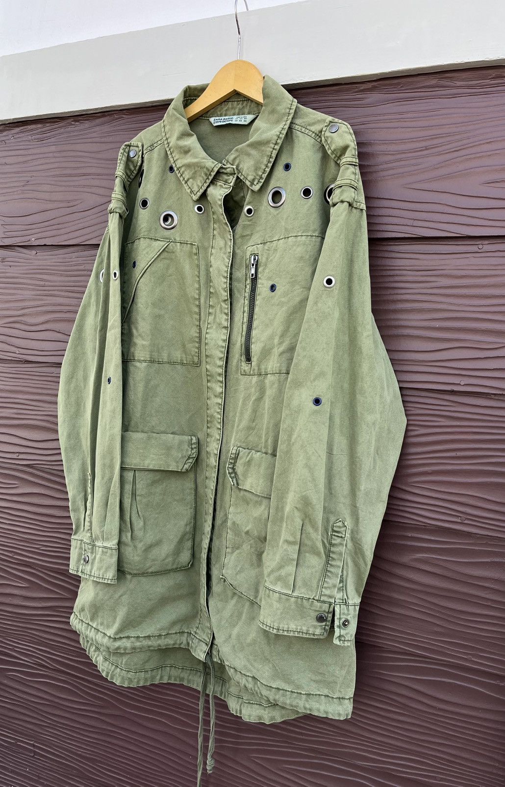 Zara Vintage Zara Distressed Canvas Parca Jakcet Size US L / EU 52-54 / 3 - 2 Thumbnail