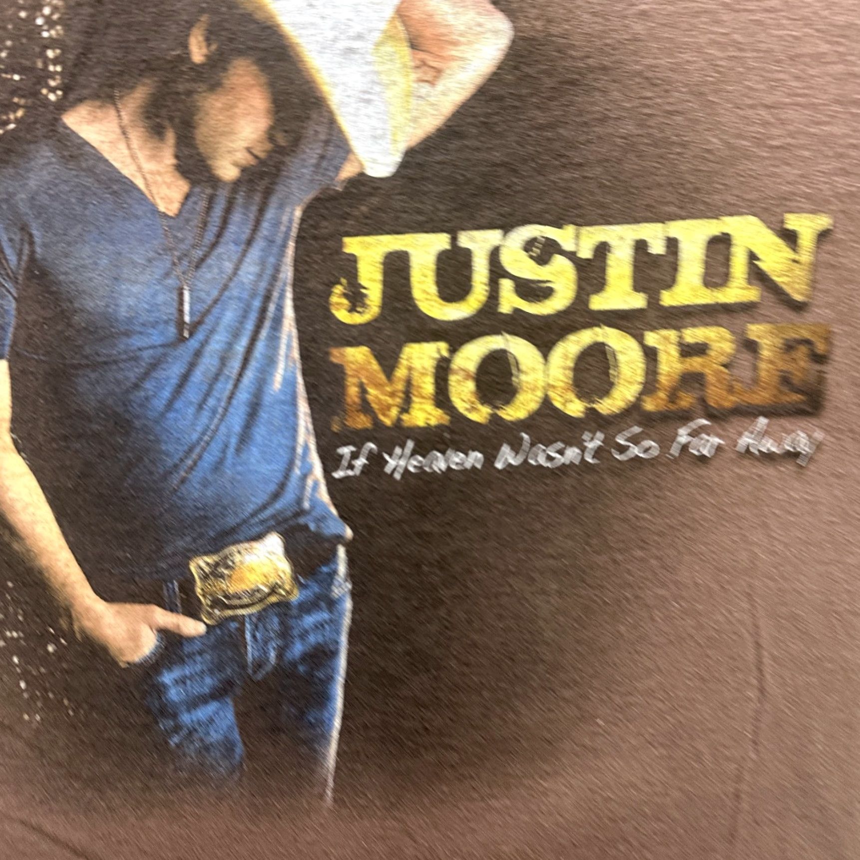 Gildan Justin Moore Shirt Mens Large Brown Tour Country Tee Size US L / EU 52-54 / 3 - 4 Thumbnail