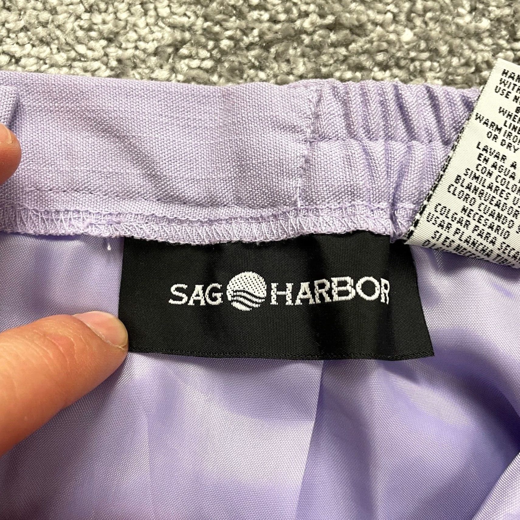 Vintage Sag Harbor Purple Long Skirt Womens 14 Elastic Side Waist Slit Workwear Knit Polyester Straight & Pencil Pattern Solid Size 36" / US 14 / IT 50 - 5 Thumbnail