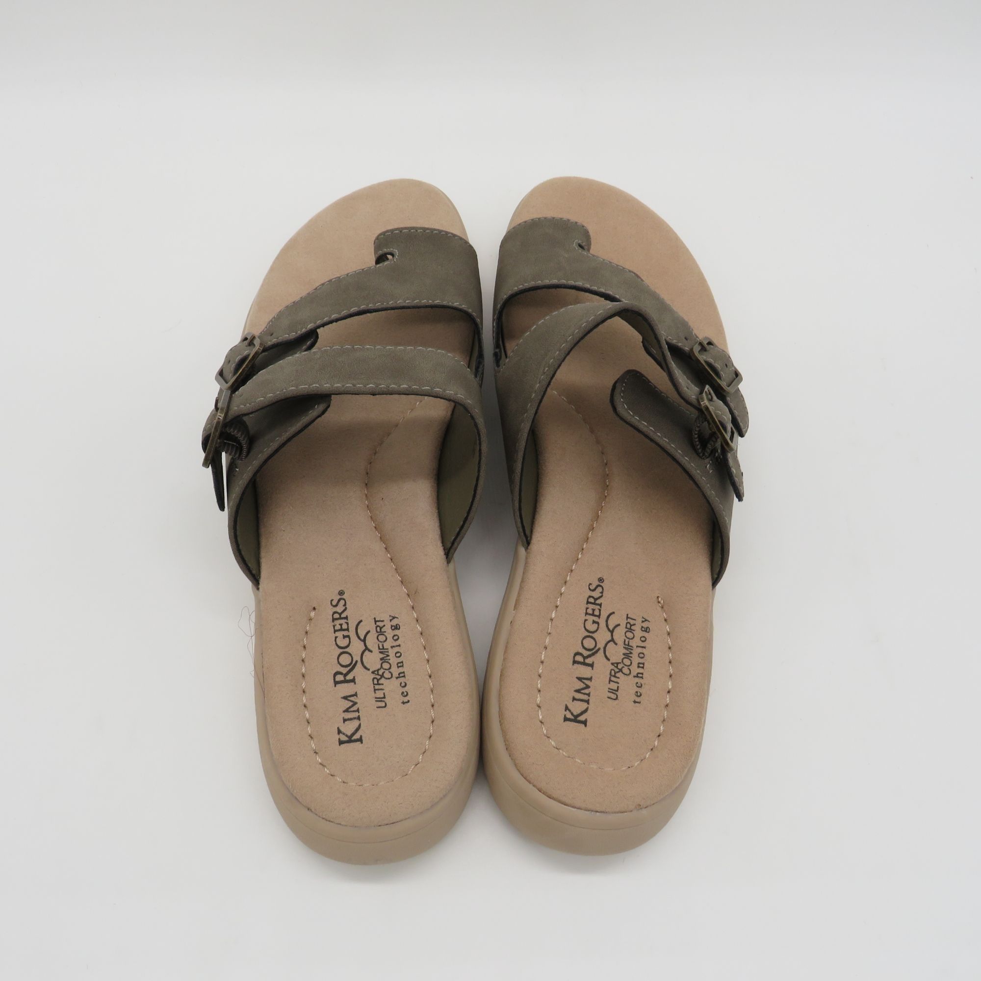 Other Kim Rogers Womens Ultra Comfort Sandals olive Dual Strap Sli Size US 8.5 / IT 38.5 - 5 Thumbnail