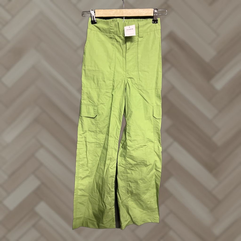 Cotton On Cotton-On Pants Womens Green Size 0 NWT Cotton On Cargo Jogger Pockets Drawstring Tapered Inseam 29 in Regular Size 25" / US 0 / IT 36 - 1 Thumbnail