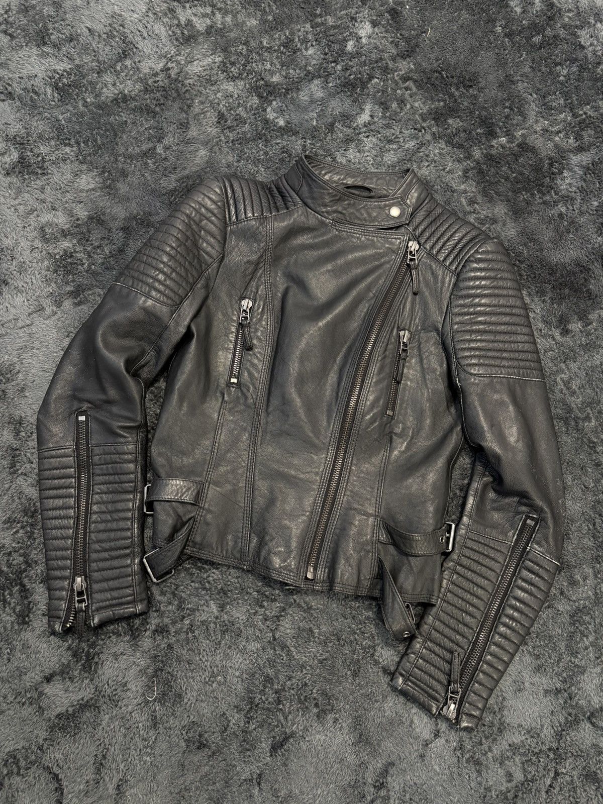 If Six Was Nine Gothic Biker Jacket Side Zip Punk LGB Rick Owens Vibe Size M / US 6-8 / IT 42-44 - 1 Thumbnail