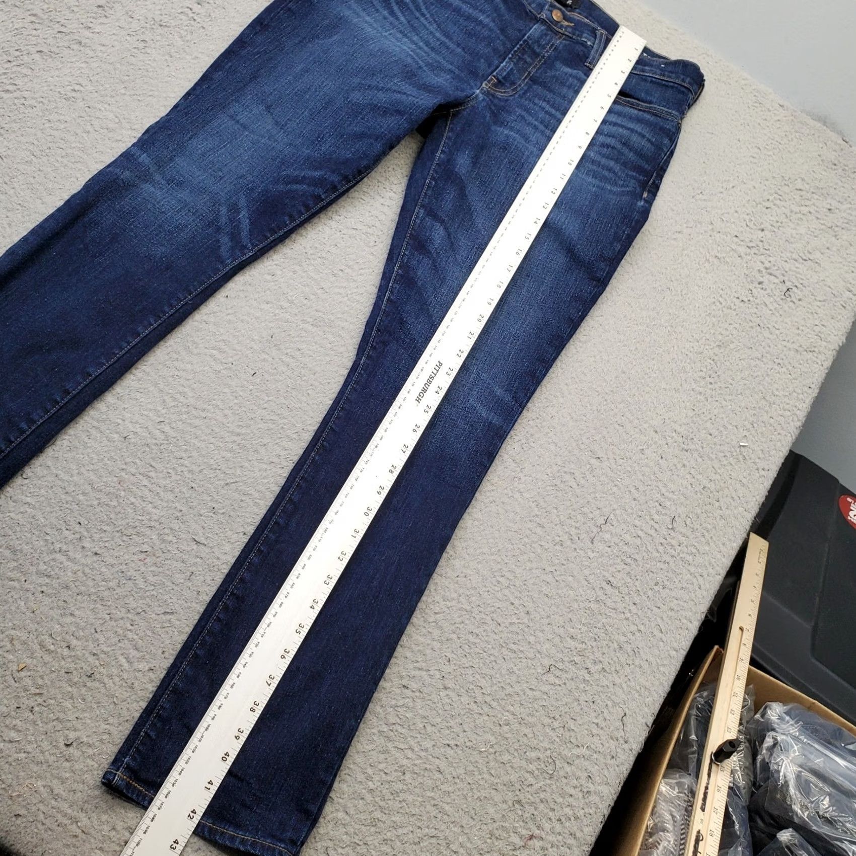 Madewell Madewell Mens Navy Denim Skinny Jeans 36x32 Slim Stretch Mid Rise 5-Pocket Jeans Size US 36 / EU 52 - 3 Thumbnail