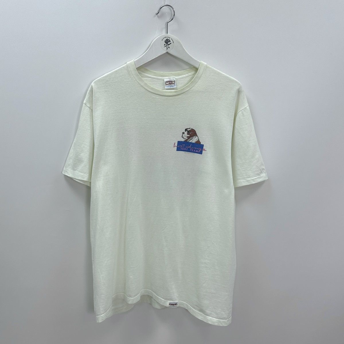 Vintage Vintage 90s Crazy Shirts Hawaii hot dogs surf team tee y2k Size US XL / EU 56 / 4 - 2 Thumbnail