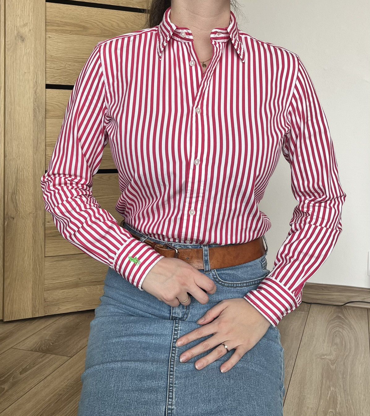 Ralph Lauren Ralph Lauren Slim Fit Candy Stripe Shirt - Rare Cuff Logo Size M / US 6-8 / IT 42-44 - 1 Thumbnail