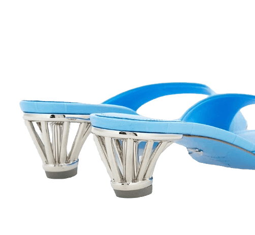 Salvatore Ferragamo o1s1rm0924 Cage Heel Slide in Azure Size US 6.5 / IT 36.5 - 6 Thumbnail