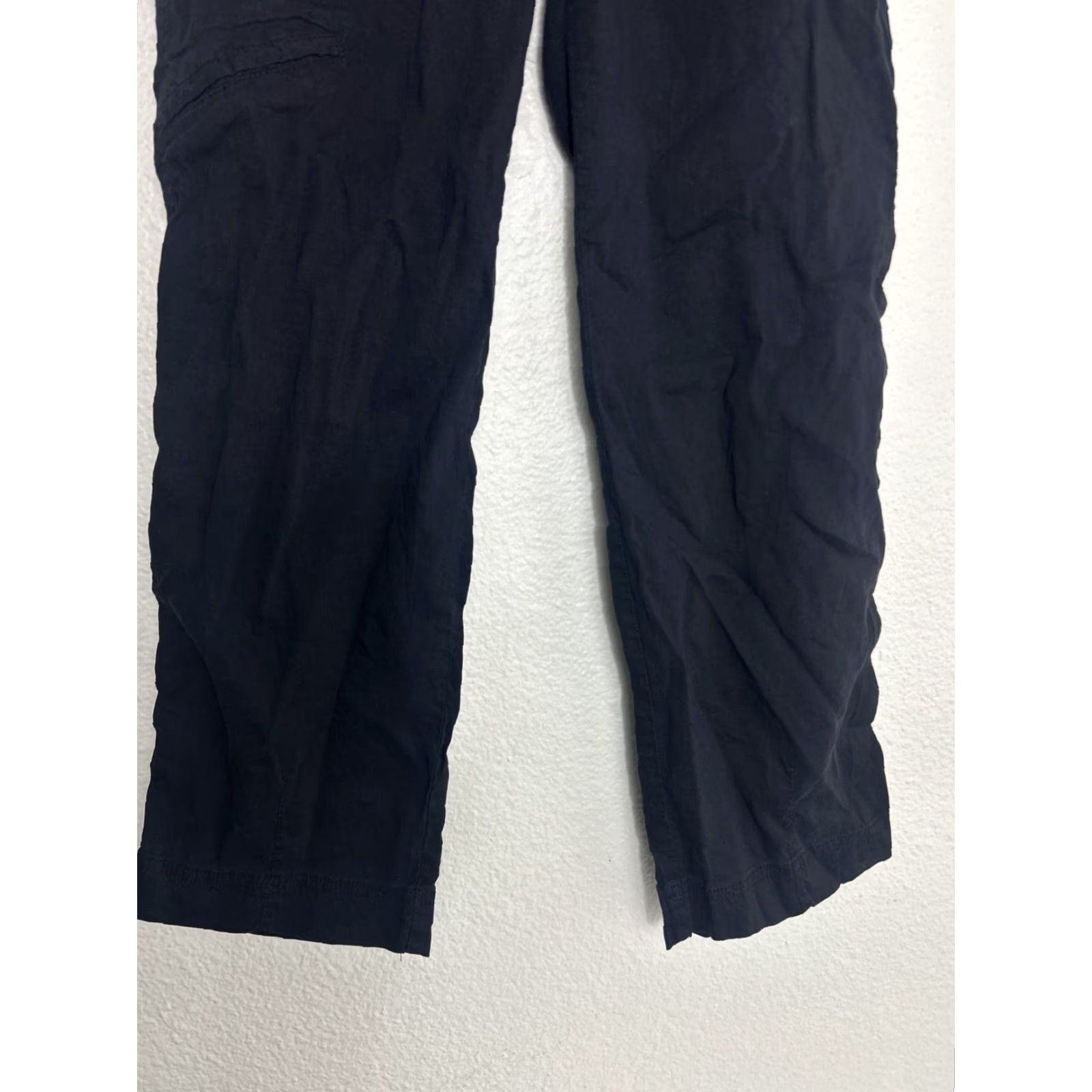 Theory Theory Women's Pants Cargo Linen Viscose Lightweight Black 6 Inseam 27" High Rise Size 28" / US 6 / IT 42 - 2 Thumbnail