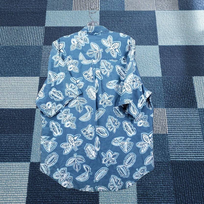 Bugle Boy Bugle Boy Shirt Mens L Large Button-Down Blue Hawaiian Tropical Short Sleeves Size US L / EU 52-54 / 3 - 1 Thumbnail