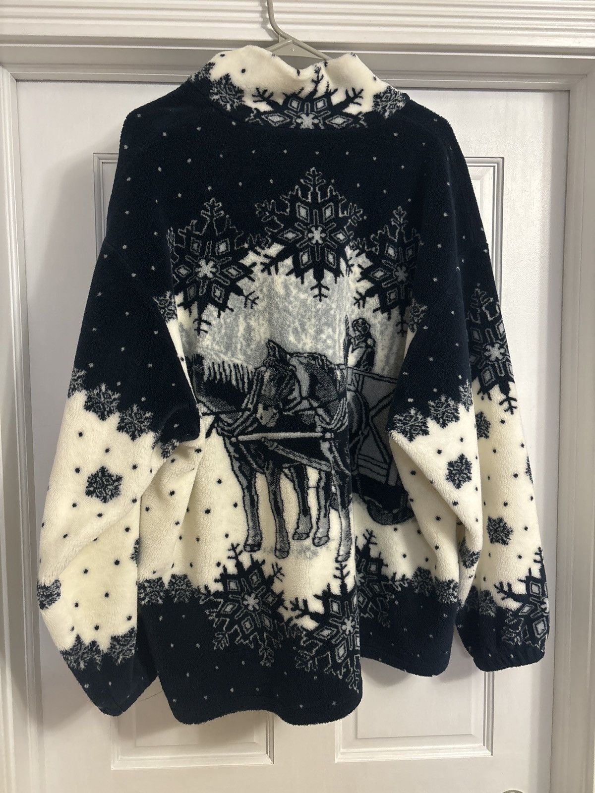Vintage Vintage Patterned Fleece Jacket Size US XL / EU 56 / 4 - 2 Thumbnail