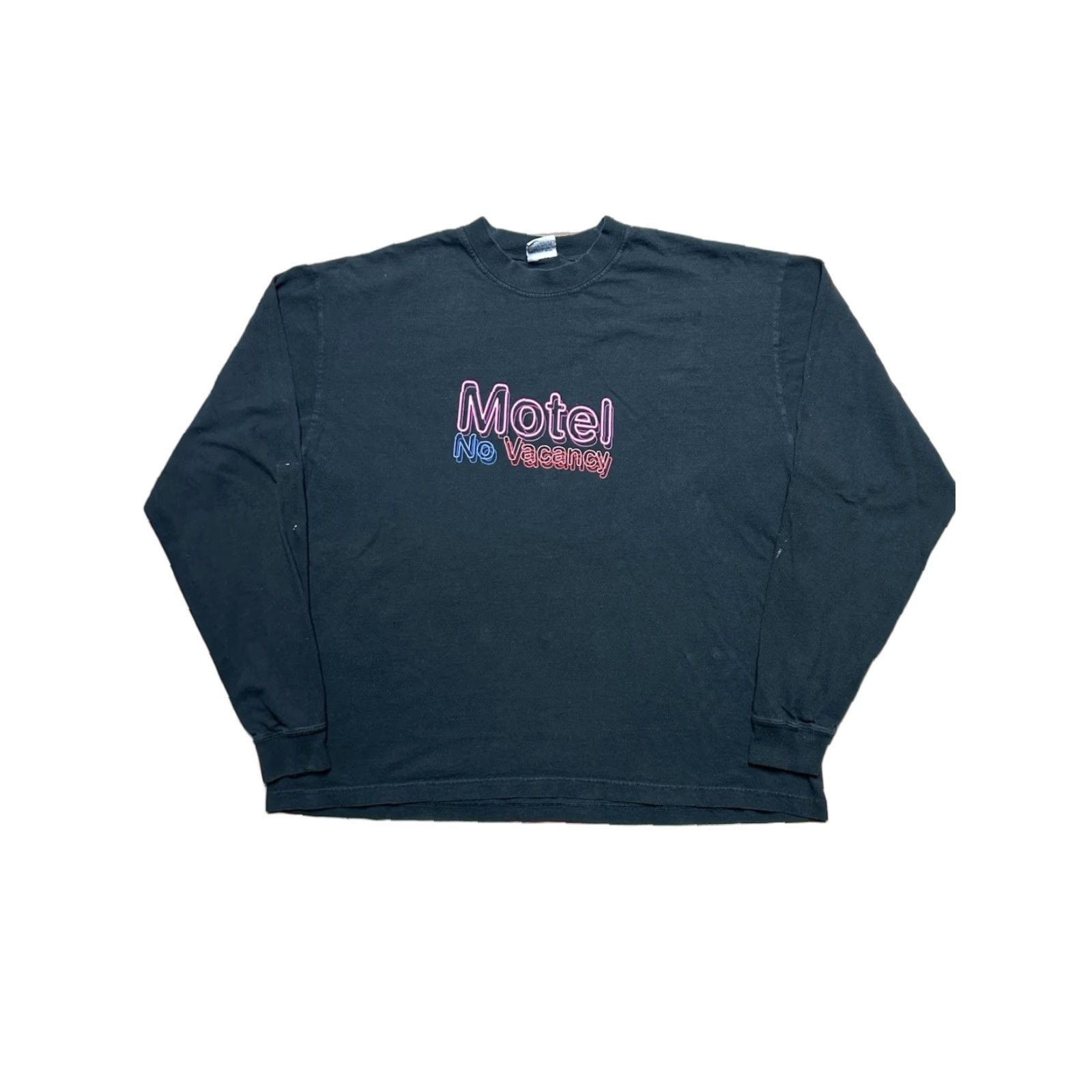 Old Navy VINTAGE long sleeve t shirt motel no vacancy neon graphic black y2k men’s medium Size US M / EU 48-50 / 2 - 1 Thumbnail