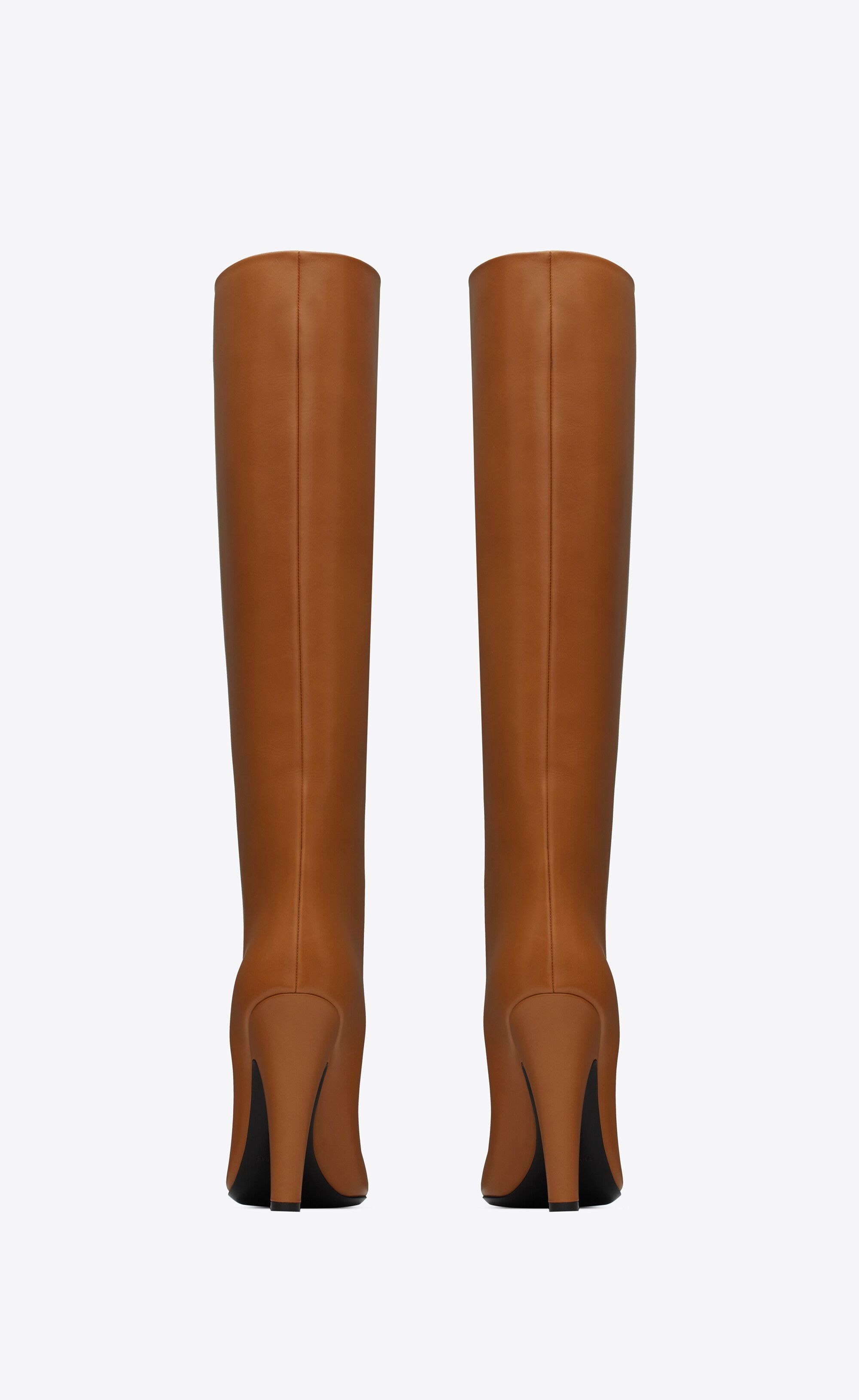 Saint Laurent Paris o1bcso1str0125 68 Tube Boots In Smooth Leather in Brown Size US 8 / IT 38 - 5 Thumbnail
