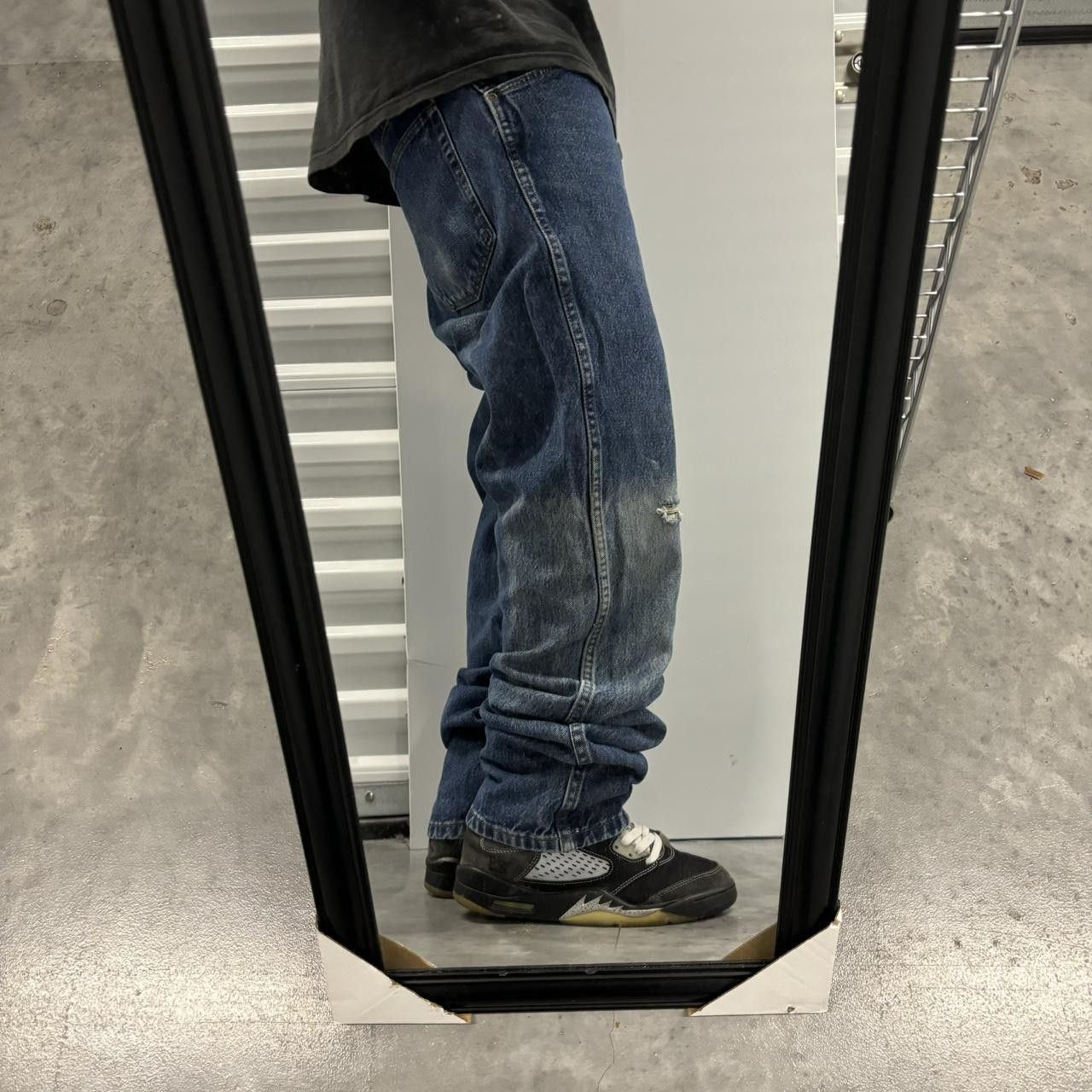 Japanese Brand × Vintage Crazy Vintage Y2K/2000s Grunge Faded Dark Wash Denim Jeans! Size US 33 - 2 Thumbnail