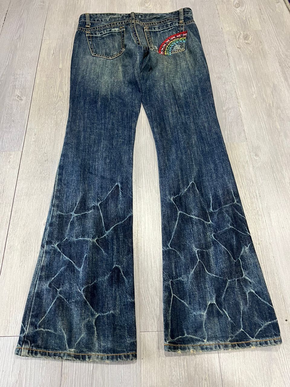 image of Hysteric Glamour x Vintage Magic Square Denim Exhibitionist Jeans in Blue (Size 30)