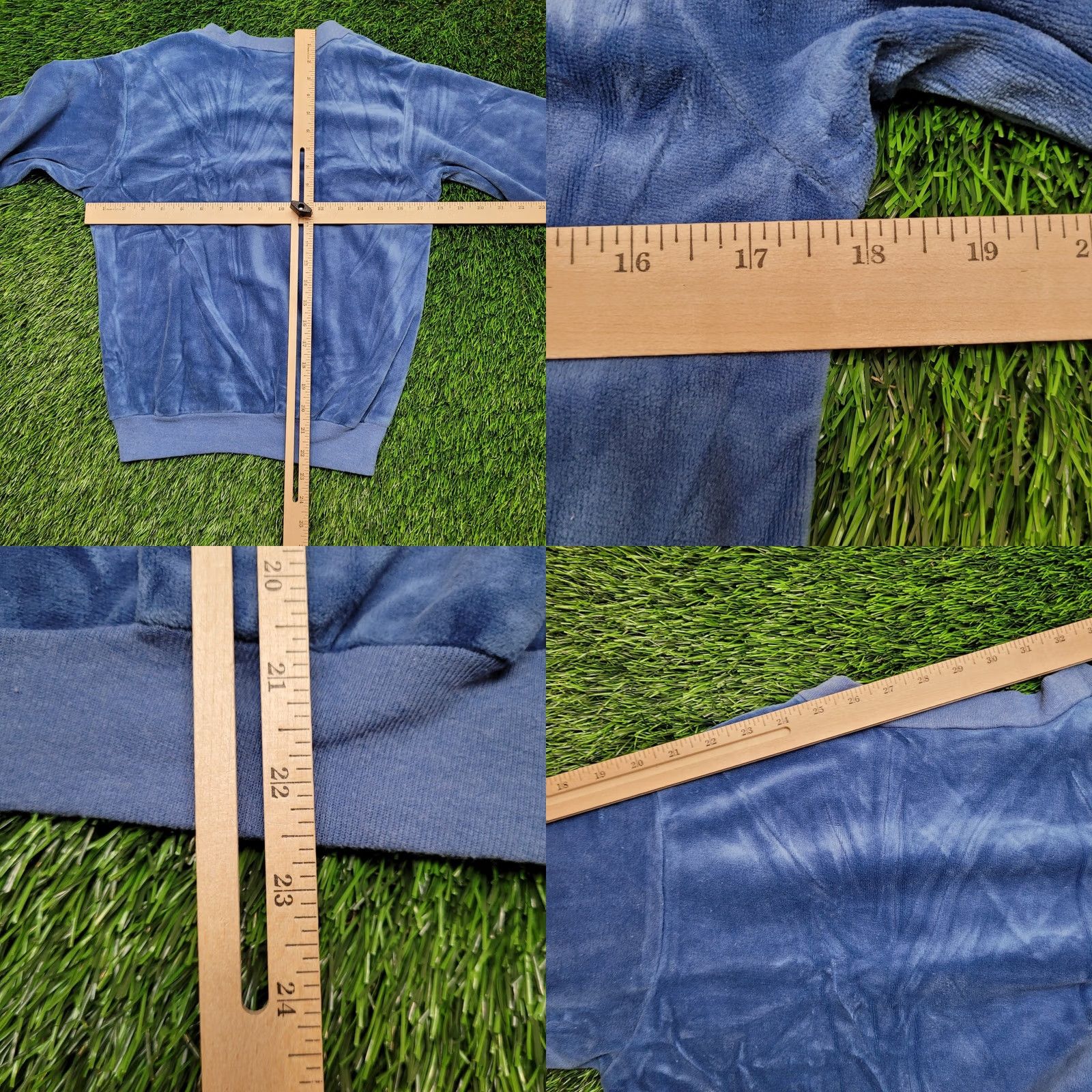 Vintage VINTAGE Robert Bruce Velour Pullover Sweater Womens M Cropped V-Neck Blue Pullover 80s Mod Ivy League Streetwear Candy Blue Size M / US 6-8 / IT 42-44 - 8 Thumbnail