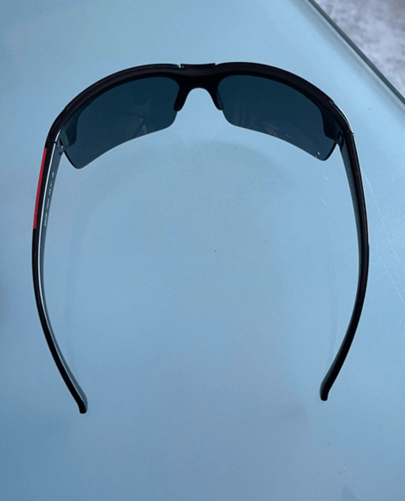 Prada × Vintage PRADA Sunglasses Rectangle Wrap Shield Metal Symbole Sport Size ONE SIZE - 4 Thumbnail