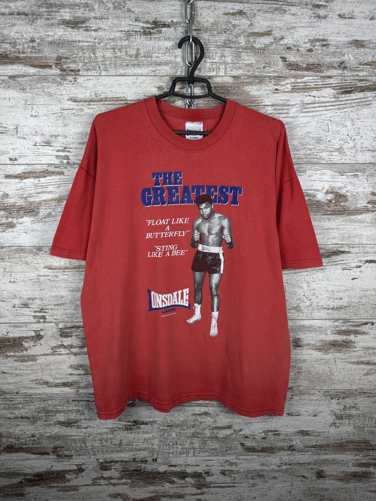 Lonsdale × Vintage Mens Vintage Lonsdale Muhammad Ali T-shirt 1997 tee rare Size US XL / EU 56 / 4 - 1 Thumbnail