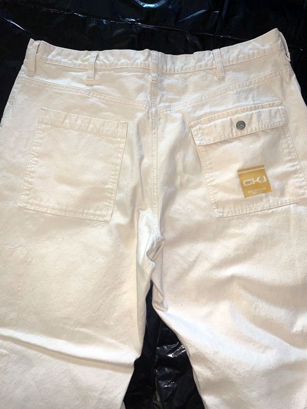 Calvin Klein CALVIN KLEIN JEANS EARLY 2000'S Y2K CREAM BAGGY FIT JEANS Size US 36 / EU 52 - 3 Thumbnail