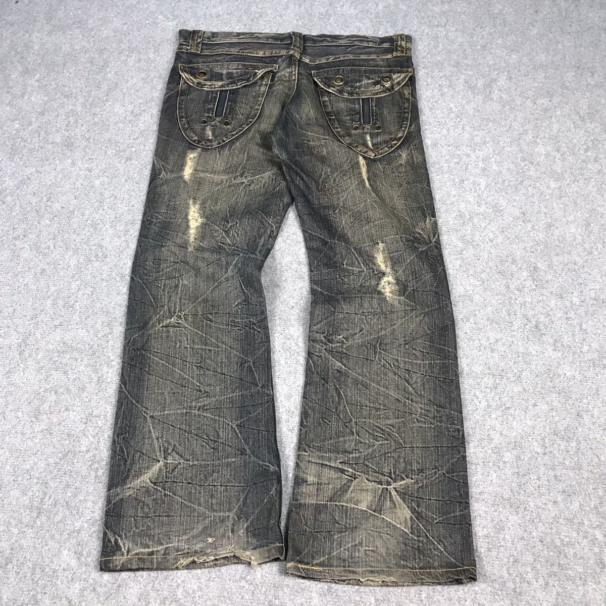 Japanese Brand × Le Grande Bleu (L.G.B.) DISTRESSED STYLE FLARE JENAS SEMANTICDESIGN BOOT CUT PANTS Size US 33 - 9 Thumbnail