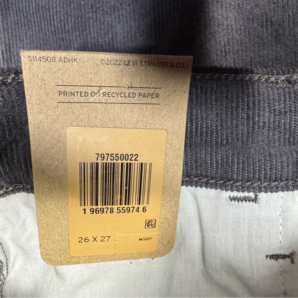 Levi's NWT New Levi's Ribcage Straight Ankle Corduroy Grey Pants S Size 26" / US 2 / IT 38 - 9 Thumbnail