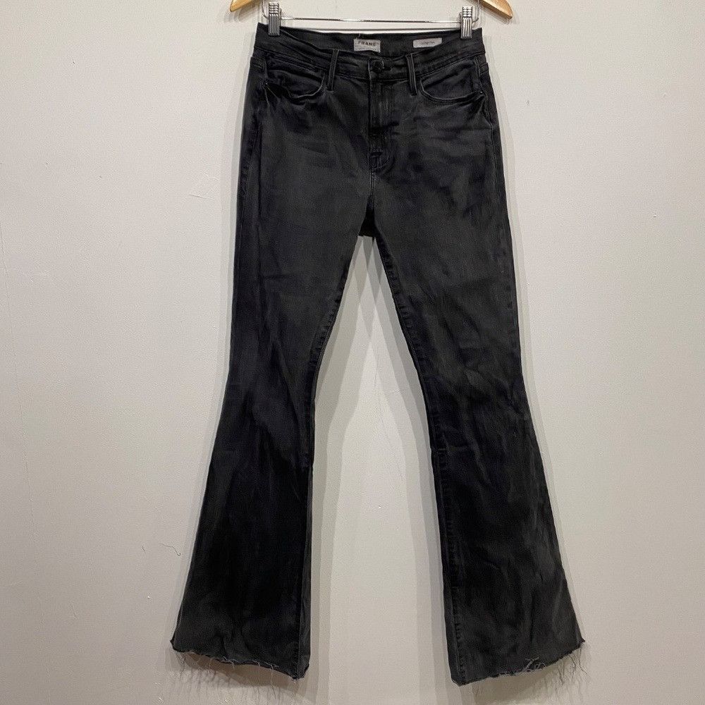Frame Frame denim Le High Flare Tierra Black Western Boho Jeans Size 27" / US 4 / IT 40 - 1 Thumbnail