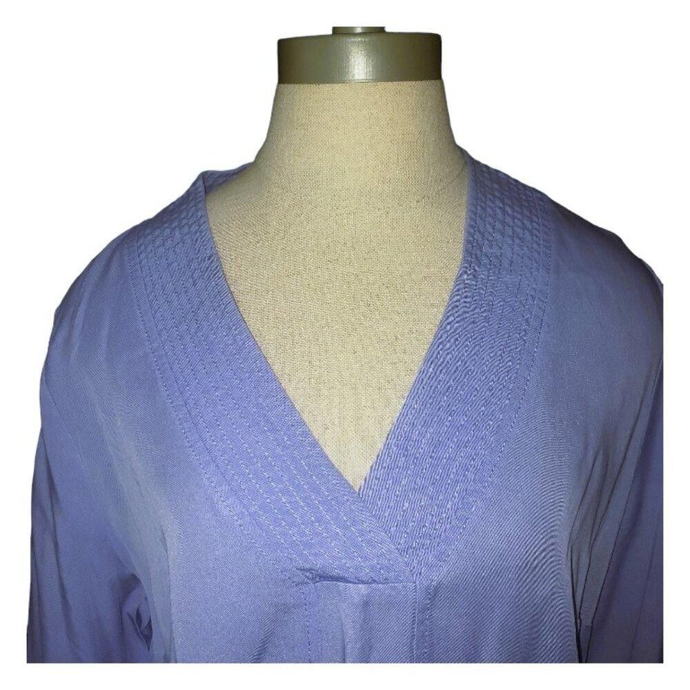 Designer CT1409 Soft Surrounding Sky Blue Ladies V-neck Tunic M Size M / US 6-8 / IT 42-44 - 2 Thumbnail