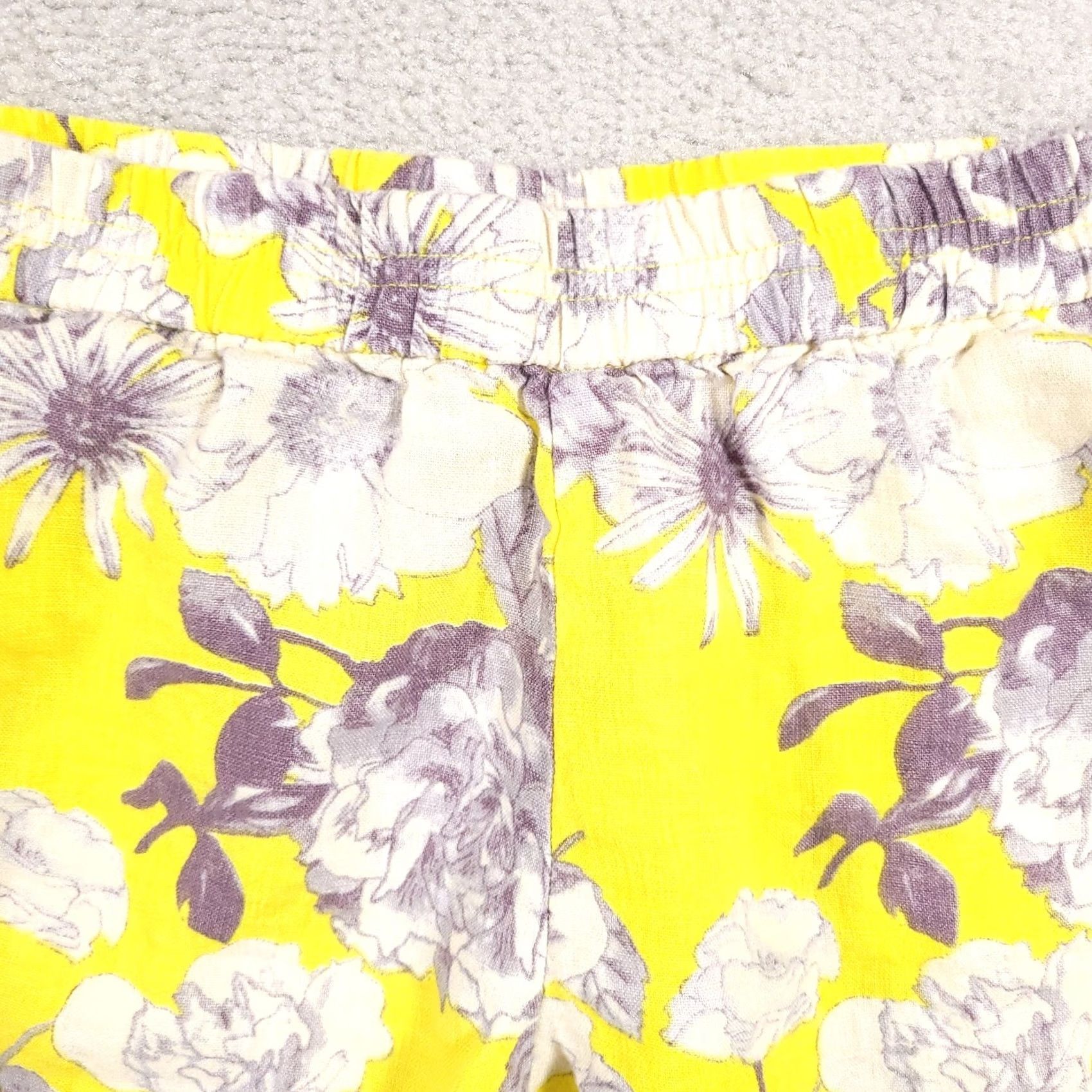 Vintage KUT From The Kloth Yellow Floral Linen Shorts Women's 10 Pull On Everyday Bright Size 32" / US 10 / IT 46 - 3 Thumbnail