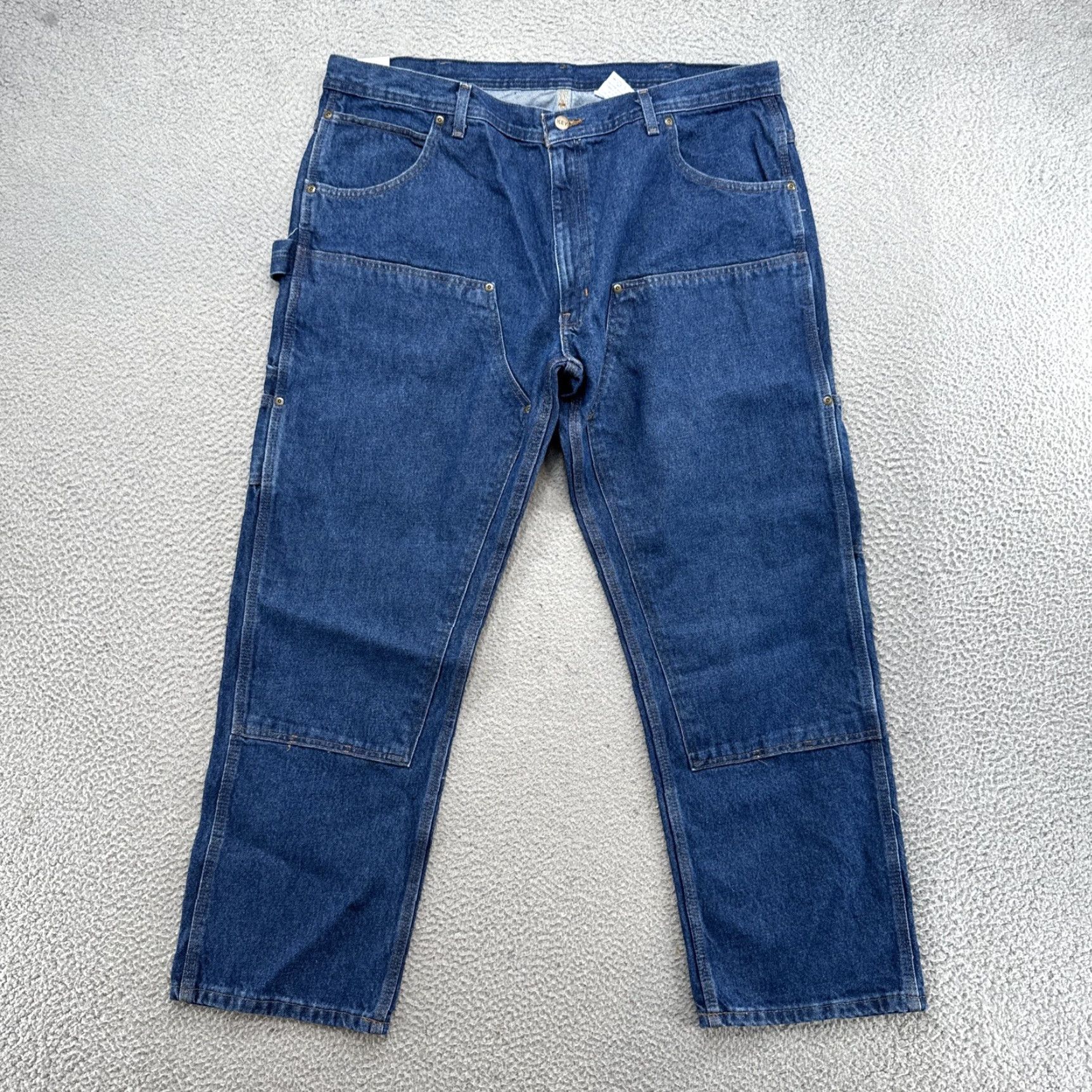Vintage Key Jeans Relaxed Fit Double Front Carpenter Dungaree Denim 42x30 BLUE Mens 42 30 New Size US 42 / EU 58 - 4 Thumbnail
