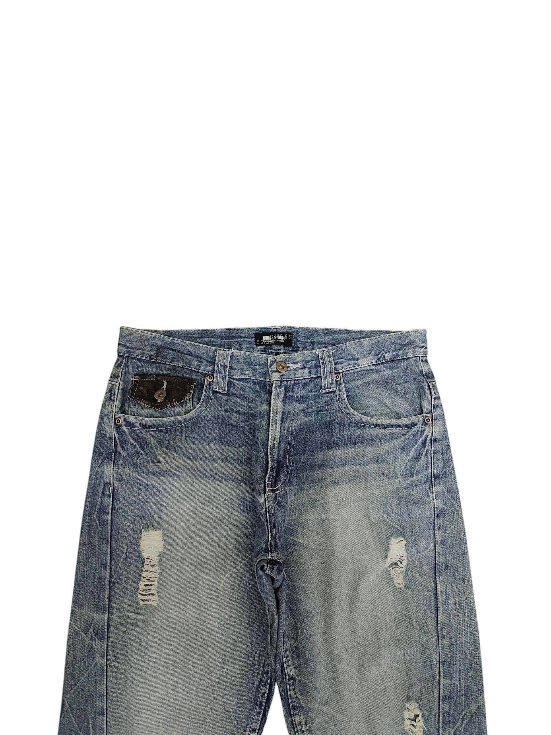 Undercover Japanese Brand Jungle Storm Clawmark Distress Faded Jeans Size US 33 - 2 Thumbnail