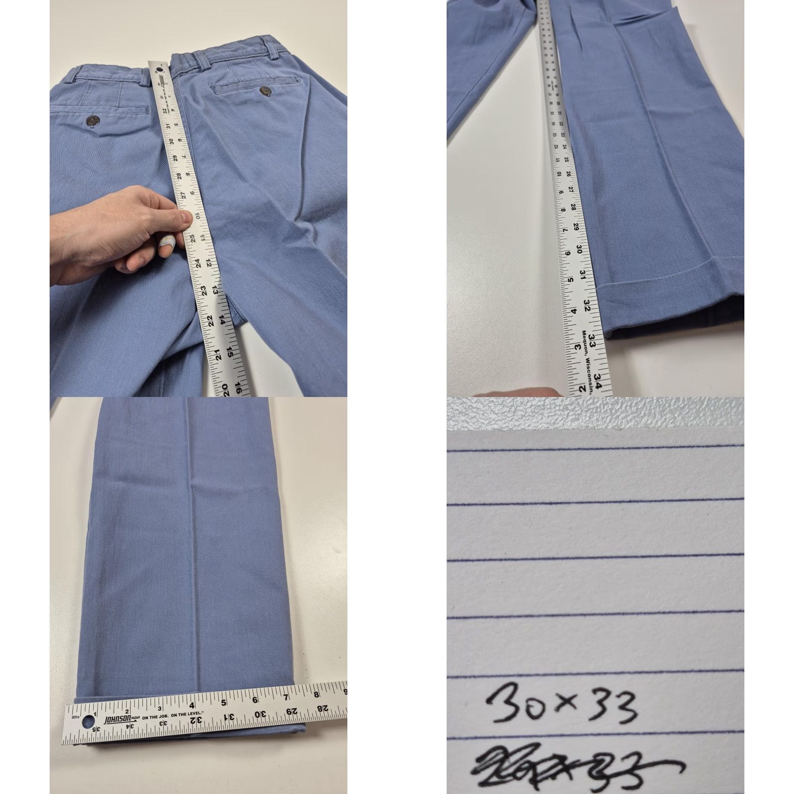 Calvin Klein VINTAGE Calvin Klein Jeans Mens 32x34 Pale Slate Pleated Chino USA 90s Blue Khakis Stretch? Size US 32 / EU 48 - 9 Thumbnail