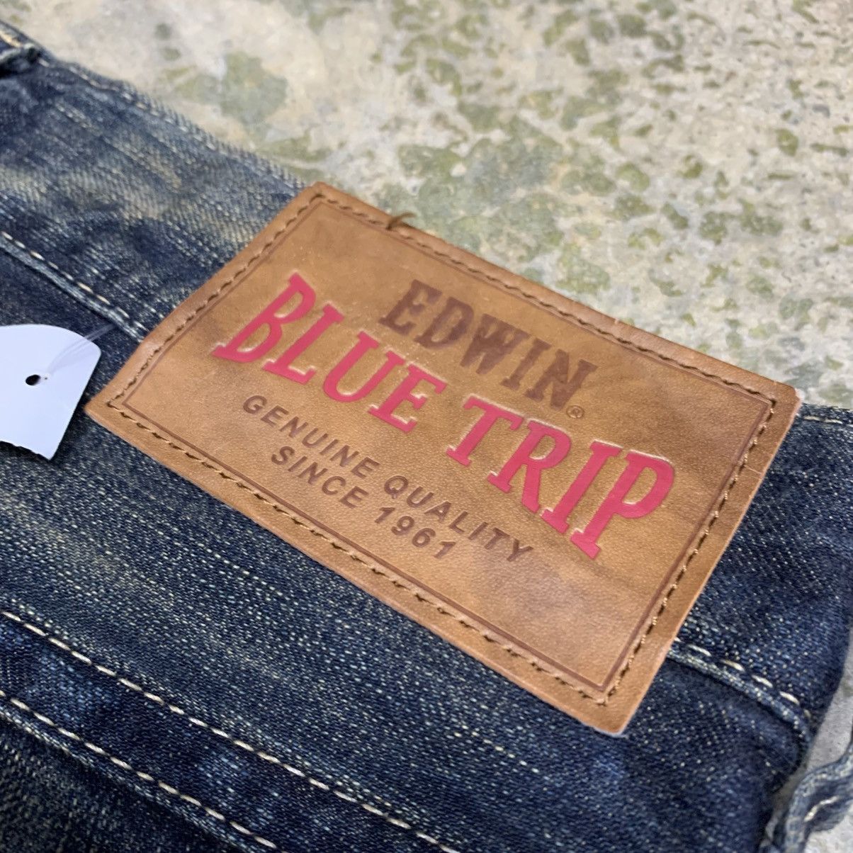 If Six Was Nine Vintage Edwin Blue Trip Clawmark Distressed Fade Jean Size US 33 - 19 Thumbnail
