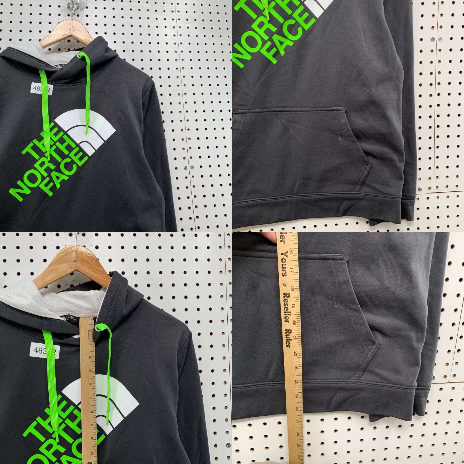 The North Face North Face Hoodie Sweatshirt Mens Medium Gray Neon Green Logo Hooded Fleece Size US M / EU 48-50 / 2 - 8 Thumbnail