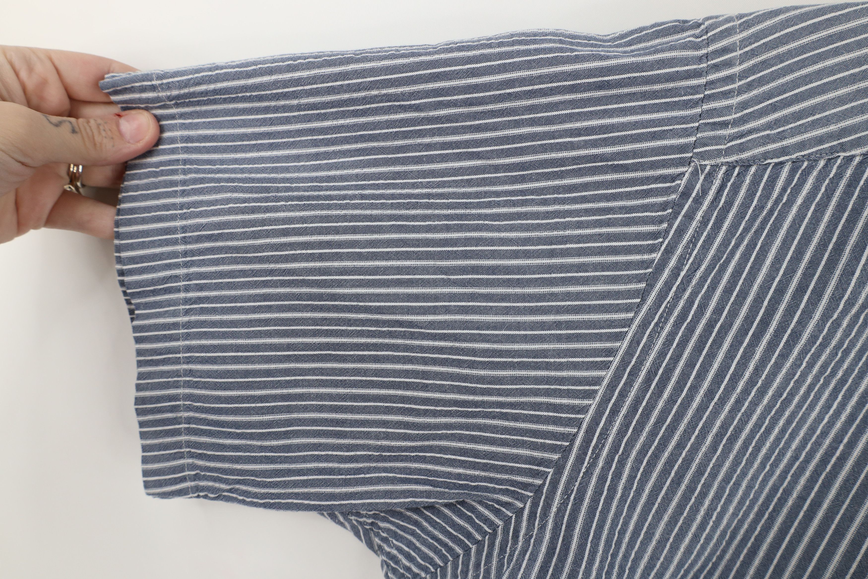 Tommy Hilfiger × Vintage Vintage 90s Tommy Hilfiger Striped Seer Sucker Button Shirt Size US S / EU 44-46 / 1 - 6 Thumbnail