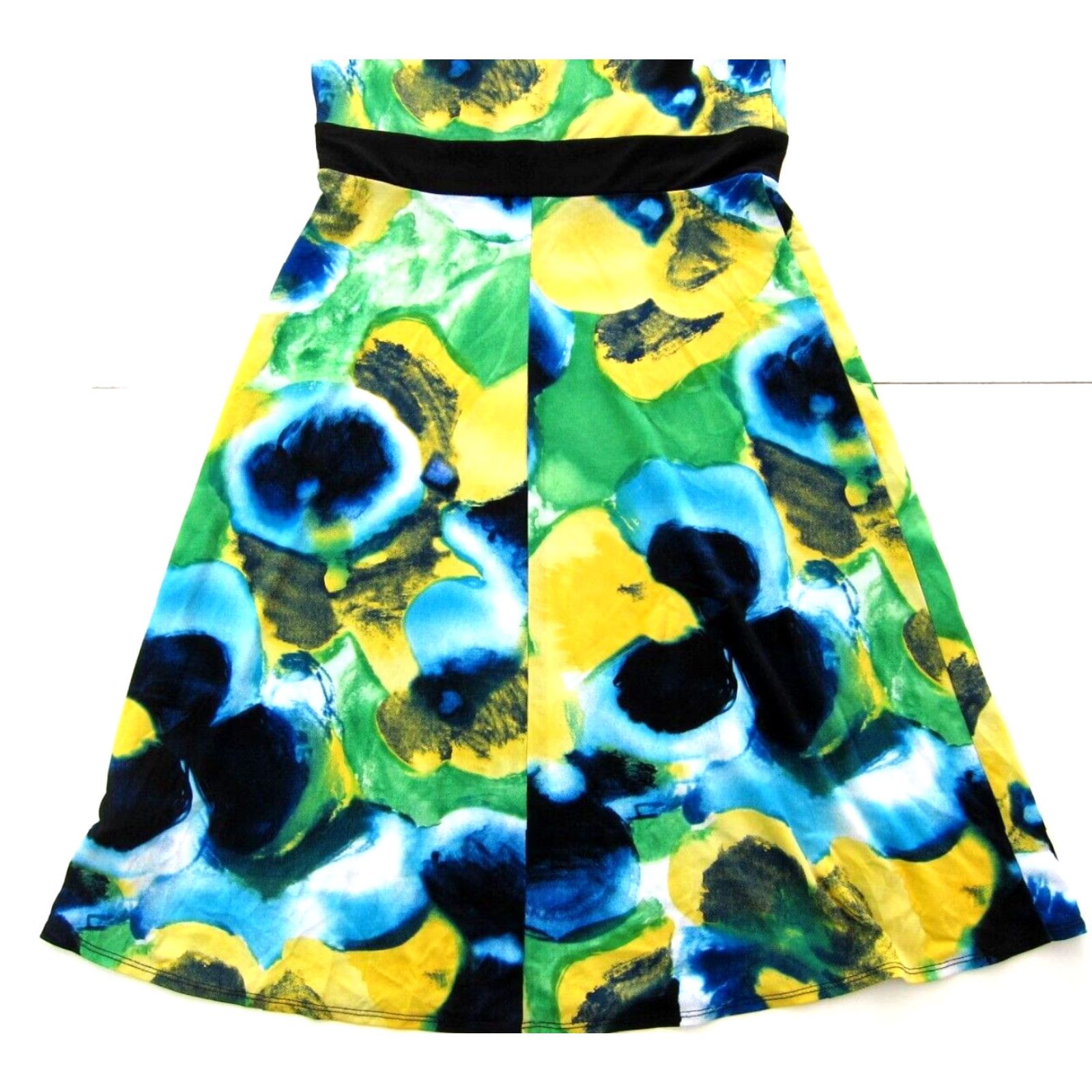 Vintage AB Studio Yellow Floral Stretch Short Sleeve Sheath Dress Small Women Size 28" / US 6 / IT 42 - 6 Thumbnail