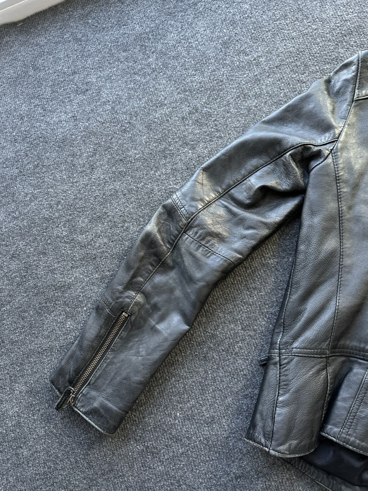 Leather 🚨 LEATHER WOMEN OPIUM MULTIPOCKET JACKET ZIP AVANT GARDE Size S / US 4 / IT 40 - 14 Thumbnail