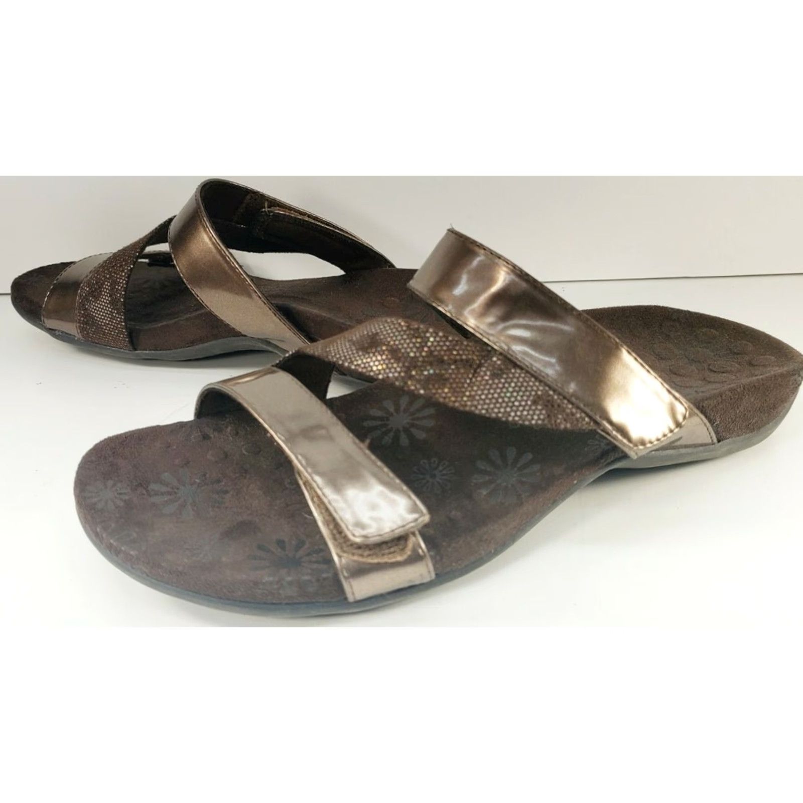 Vionic Vionic Jodie Sandals Flip Flops Boho Comfy Women's Sz 8M Brown Metallic ECU Size US 8 / IT 38 - 4 Thumbnail