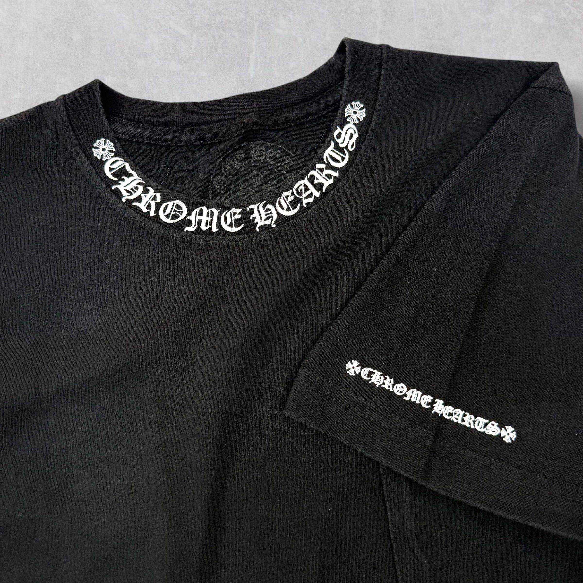 Chrome Hearts Chrome Hearts White Neck Logo Black Tee S Size US S / EU 44-46 / 1 - 2 Thumbnail