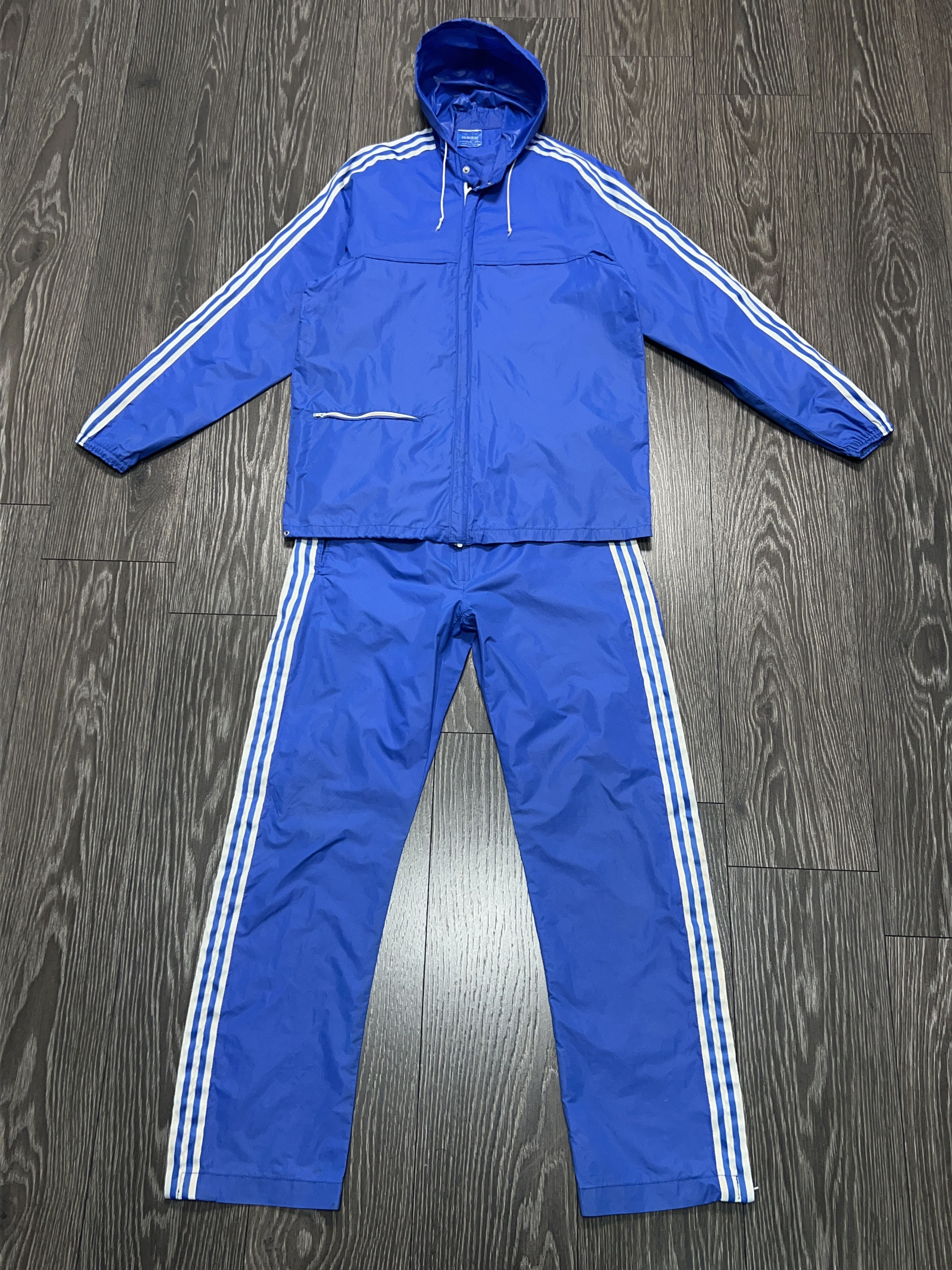 Vintage 1980s Adidas Ventex Nylon Lightweight Rain Suit Jacket Pants Size US S / EU 44-46 / 1 - 1 Thumbnail