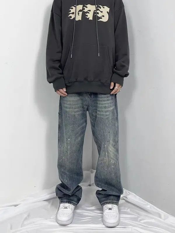 Japanese Brand Vintage street inked washed and distressed baggy jeans Size US 34 / EU 50 - 7 Thumbnail