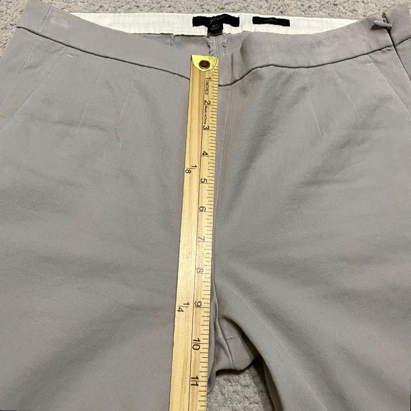 J.Crew J. Crew Dress Pants 6 Tall Gray Straight Business Office High Rise Mens Womens Pants Size 29" - 7 Thumbnail