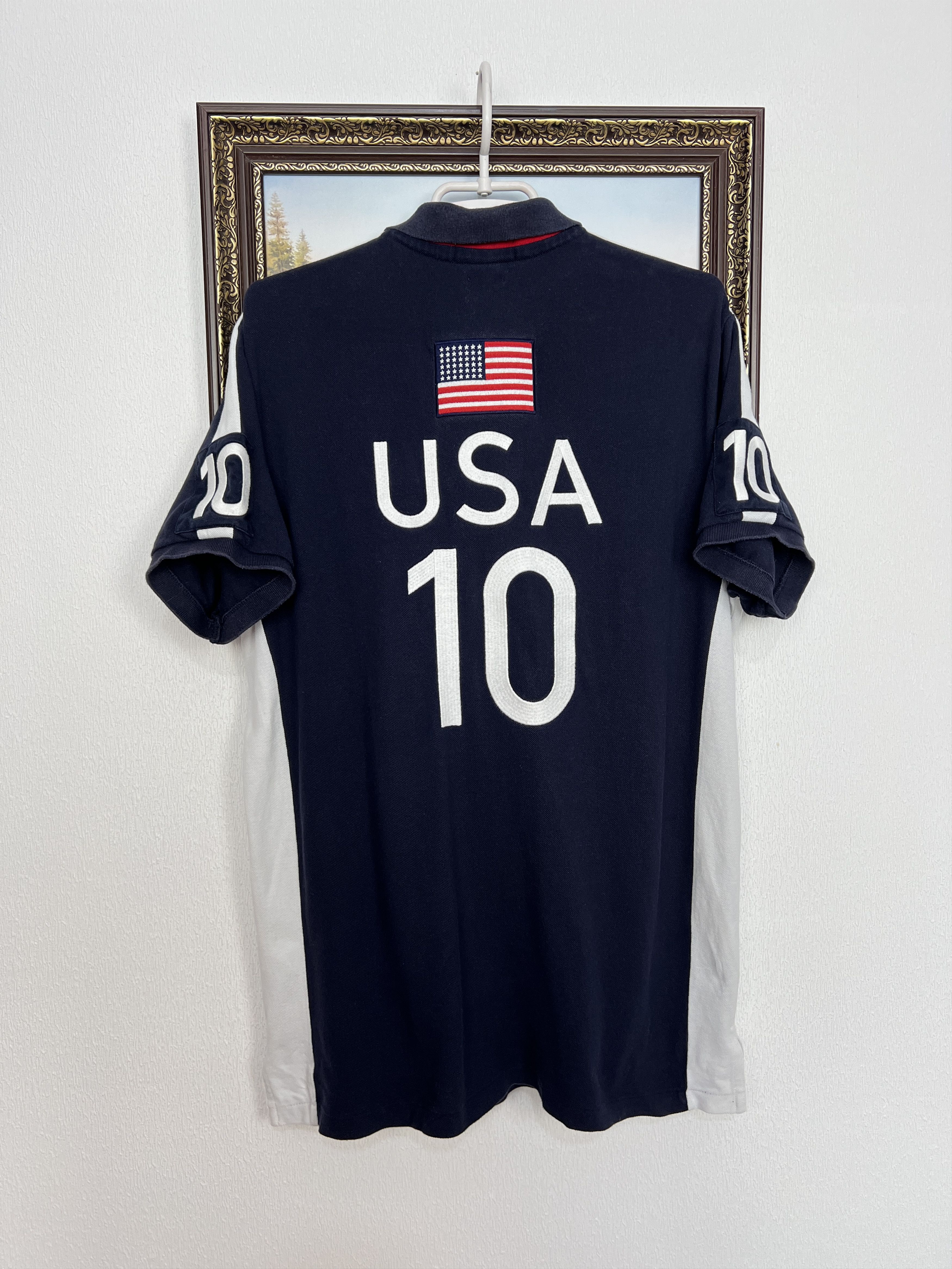 Polo Ralph Lauren Vintage Chief Keef USA Blue White Jersey Trikot Shirt Size US L / EU 52-54 / 3 - 8 Thumbnail